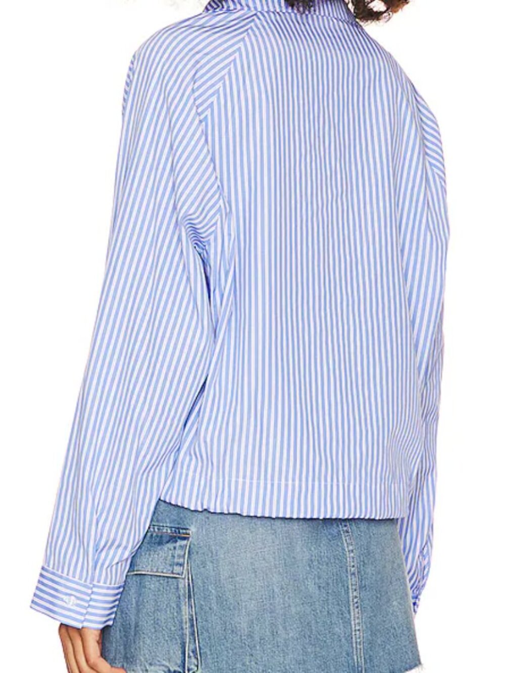 Cropped Adjustable Drawstring Button Up - Picture 4 of 5